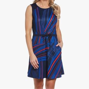 Callaway Truesculpt Ski Lines Pocket  Sleeveless Golf Active‎ Dress Blue Small